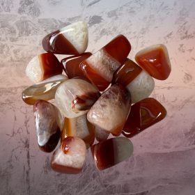Red Agate in Quartz Tumbled Stone
