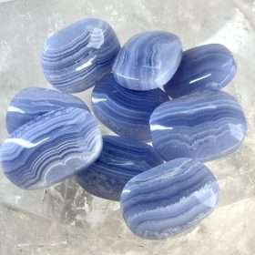 Blue Lace Agate Palm Stone