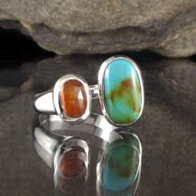 Entia Arizona Turquoise Orange Kyanite Ring