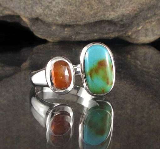 Entia Arizona Turquoise Orange Kyanite Ring