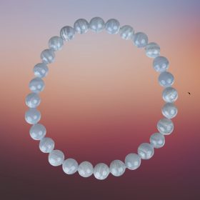 Blue Lace Agate Round Bracelet
