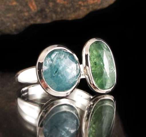 Aqua Kyanite Green Kyanite Ring 23